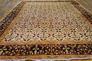 Antique Agra Rug - 17295 | Indian 11' 0'' x 15' 6'' | Ivory, Origin India, Circa: 1850