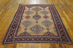 Antique Senneh Rug - 17416 | Persian Formal 4' 8'' x 6' 6'' | Camel, Origin Persia, Circa: 1890