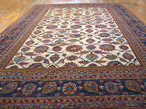 Antique Agra Rug - 17863 | Indian 11' 0'' x 16' 9'' | Ivory, Origin India, Circa: 1890