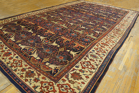 Antique Bijar Rug - 19036 | Persian Informal 11' 3'' x 18' 10'' | Blue, Origin Persia, Circa: 1880