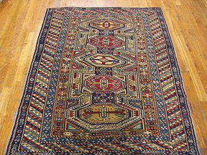 Antique Caucasian - Shirvan Rug - 19510 | Caucasian 3' 5'' x 4' 5'' | Blue, Origin Caucasus, Circa: 1890