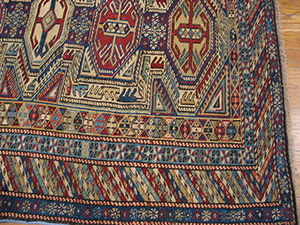 Antique Caucasian - Shirvan Rug - 19510 | Caucasian 3' 5'' x 4' 5'' | Blue, Origin Caucasus, Circa: 1890