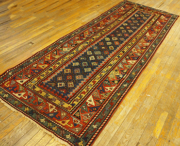 Antique Caucasian - Talish Rug - 19959 | Caucasian 3' 8'' x 9' 4'' | Blue, Origin Caucasus, Circa: 1890