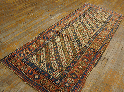 Antique Caucasian - Ganjeh Rug - 20012 | Caucasian 3' 6'' x 8' 4'' | Ivory, Origin Caucasus, Circa: 1890