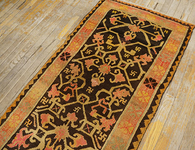 Antique Indian Rug - 21146 | Indian 2' 8'' x 4' 10'' | Brown, Origin India, Circa: 1900