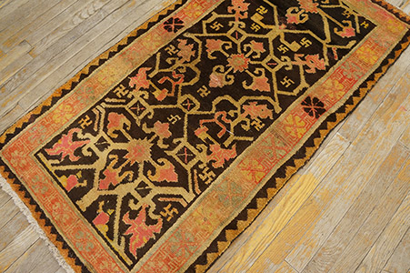 Antique Indian Rug - 21146 | Indian 2' 8'' x 4' 10'' | Brown, Origin India, Circa: 1900