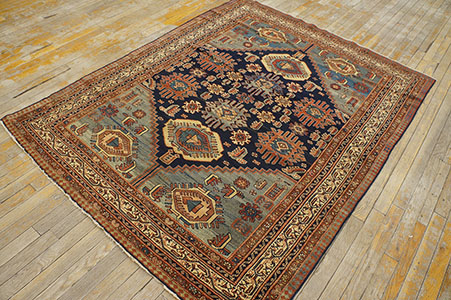 Antique Malayer Rug - 21249 | Persian Informal 4' 10'' x 6' 2'' | Navy, Origin Persia, Circa: 1890