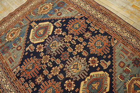 Antique Malayer Rug - 21249 | Persian Informal 4' 10'' x 6' 2'' | Navy, Origin Persia, Circa: 1890