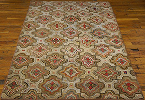 Antique American Hooked Rug Rug - 21371 | American  4' 0'' x 6' 9'' | Ivory, Origin USA, Circa: 1890