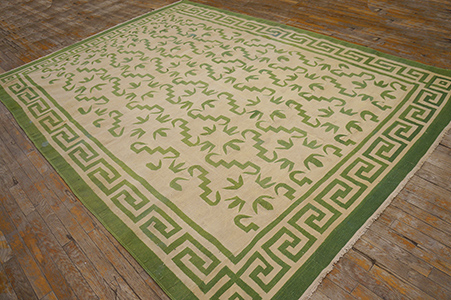 Antique Dhurrie Rug - 21549 | Indian 7' 3'' x 10' 0'' | Ivory, Origin India, Circa: 1940