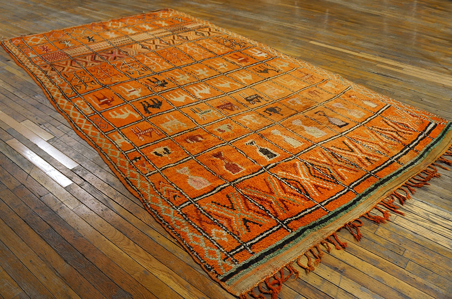 Antique Moroccan Rug 21845 North African 6' 3'' x 11' 6'' Orange