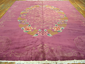 Antique Chinese - Art Deco Rug - 21911 | Chinese 9' 0'' x 11' 8'' | Pink, Origin China, Circa: 1920