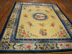 Antique Chinese - Silk Rug - 21965 | Chinese 8' 10'' x 12' 0'' | Yellow, Origin China, Circa: 1920