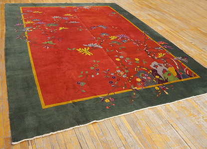 Antique Chinese - Art Deco Rug - 22139 | Chinese 9' 2'' x 11' 8'' | Red, Origin China, Circa: 1920