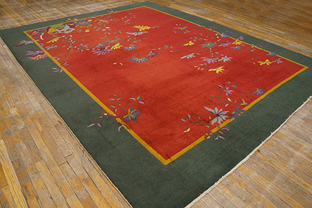 Antique Chinese - Art Deco Rug - 22139 | Chinese 9' 2'' x 11' 8'' | Red, Origin China, Circa: 1920