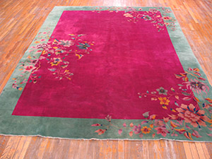 Antique Chinese - Art Deco Rug - 22163 | Chinese 8' 9'' x 11' 8'' | Pink, Origin China, Circa: 1920