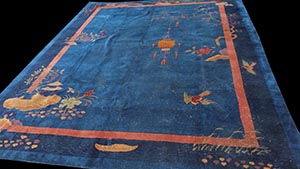 Antique Chinese - Art Deco Rug - 22324 | Chinese 9' 0'' x 11' 10'' | Blue, Origin China, Circa: 1920