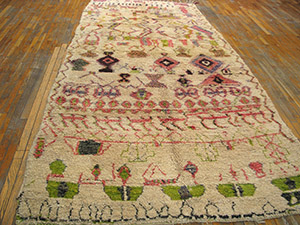 Antique Moroccan Rug - 22425 | North African 6' 0'' x 12' 9'' | Ivory, Origin Morocco, Circa: 1940