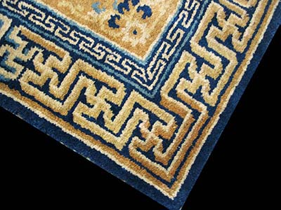 Antique Chinese - Ningxia Rug - 22729 | Chinese 2' 0'' x 2' 2'' | Gold, Origin China, Circa: 1870