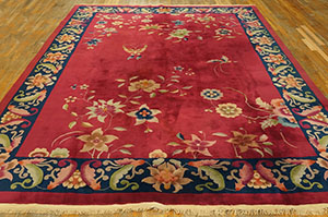 Antique Chinese - Art Deco Rug - 23071 | Chinese 9' 0'' x 11' 6'' | Fuschia, Origin China, Circa: 1920