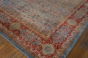 Antique Indian Rug - 23314 | Indian 9' 2'' x 11' 6'' | Blue, Origin India, Circa: 1900