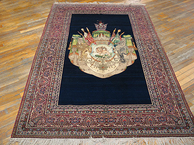 Antique Kirman - Lavar Rug - 40-2362 | Persian Formal 5' 2'' x 8' 0'' | Navy, Origin Persia, Circa: 1910