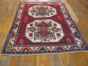 Antique Caucasian - Kazak Rug - 40-2612 | Caucasian 5' 9'' x 8' 2'' | Red, Origin Caucasus, Circa: 1900