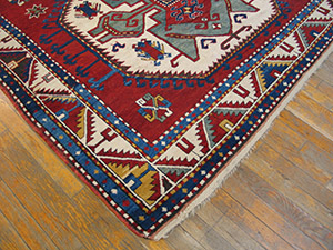 Antique Caucasian - Kazak Rug - 40-2612 | Caucasian 5' 9'' x 8' 2'' | Red, Origin Caucasus, Circa: 1900