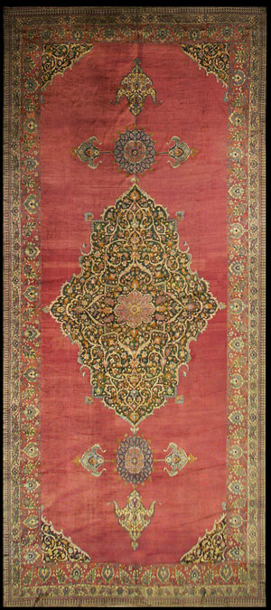 Antique Moud Rug - 40-2838 | Persian Formal 19' 0'' x 44' 0'' | Rose, Origin Persia, Circa: 1890