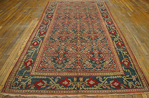 Antique Agra Rug - 40-2875 | Indian 6' 0'' x 10' 9'' | Green, Origin India, Circa: 1890