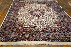 Antique Mashhad - Sa'aber Rug - 40-3604 | Persian Formal 6' 4'' x 10' 0'' | Ivory, Origin Persia, Circa: 1960