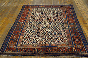 Antique Caucasian Rug - 5059 | Caucasian 4' 6'' x 6' 0'' | Ivory, Origin Caucasus, Circa: 1890