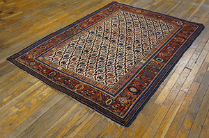 Antique Caucasian Rug - 5059 | Caucasian 4' 6'' x 6' 0'' | Ivory, Origin Caucasus, Circa: 1890