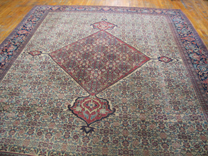 Antique Moud Rug - 17822 | Persian Formal 9' 2'' x 11' 9'' | Ivory, Origin Persia, Circa: 1890