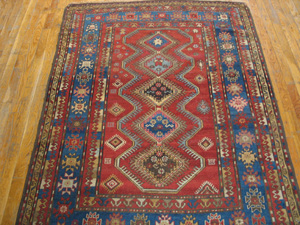 Antique Caucasian Rug - 18054 | Caucasian 4' 4'' x 6' 0'' | Red, Origin Caucasus, Circa: 1900