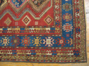 Antique Caucasian Rug - 18054 | Caucasian 4' 4'' x 6' 0'' | Red, Origin Caucasus, Circa: 1900