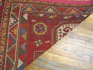 Antique Caucasian - Kazak Rug - 4671 | Caucasian 4' 4'' x 5' 3'' | Red, Origin Russia, Circa: 1910