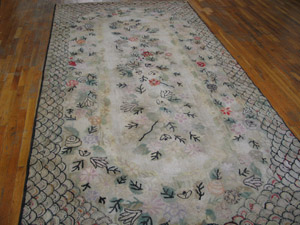 Antique American Hooked Rug Rug - 17237 | American  6' 0'' x 12' 0'' | Ivory, Origin USA, Circa: 1900