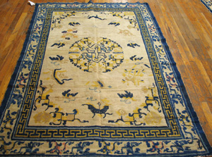 Antique Chinese - Ningxia Rug - 17144 | Chinese 4' 6'' x 6' 6'' | Blue, Origin China, Circa: 1880