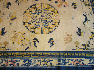 Antique Chinese - Ningxia Rug - 17144 | Chinese 4' 6'' x 6' 6'' | Blue, Origin China, Circa: 1880