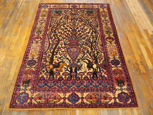 Antique Kashan - Silk Rug - 40-2354 | Persian Formal 4' 1'' x 6' 4'' | Gold, Origin Persia, Circa: 1860