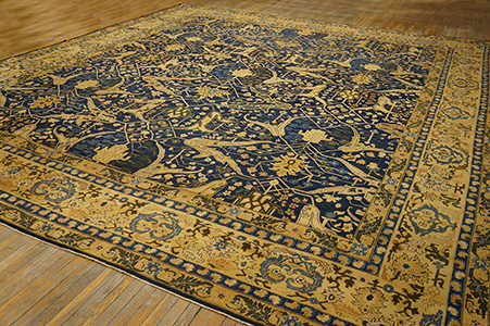 Antique Indian Rug - 20070 | Indian 15' 8'' x 17' 8'' | Navy, Origin India, Circa: 1920