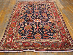 Antique Bijar Rug - 20342 | Persian Formal 4' 6'' x 6' 6'' | Navy, Origin Persia, Circa: 1910