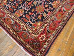 Antique Bijar Rug - 20342 | Persian Formal 4' 6'' x 6' 6'' | Navy, Origin Persia, Circa: 1910