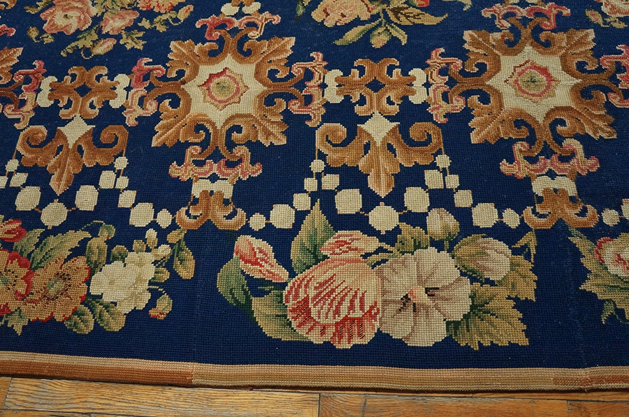 Antique Needlepoint Rug - 20404 | European 13' 6'' x 20' 6'' | Blue ...