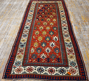 Antique Caucasian - Kazak Rug - 21117 | Caucasian 4' 0'' x 8' 6'' | Red, Origin Caucasus, Circa: 1890