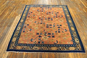 Antique Chinese - Ningxia Rug - 21694 | Chinese 5' 8'' x 6' 10'' | Orange, Origin China, Circa: 1775