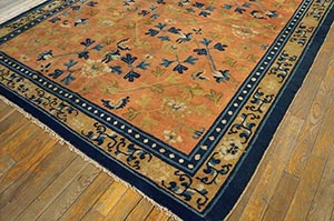 Antique Chinese - Ningxia Rug - 21694 | Chinese 5' 8'' x 6' 10'' | Orange, Origin China, Circa: 1775