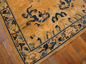 Antique Chinese - Peking Rug - 22856 | Chinese 3' 0'' x 3' 2'' | Gold, Origin China, Circa: 1600