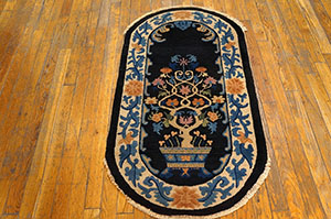 Antique Chinese - Peking Rug - 23224 | Chinese 2' 0'' x 3' 8'' | Black, Origin China, Circa: 1920